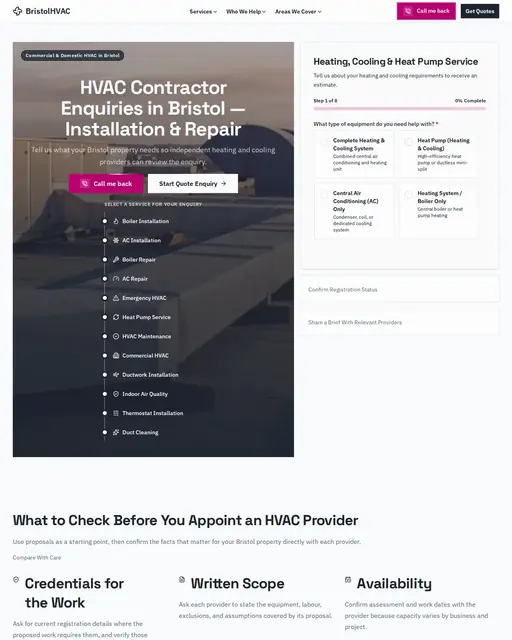 Heating & cooling · Bristol — bristolhvac.co.uk